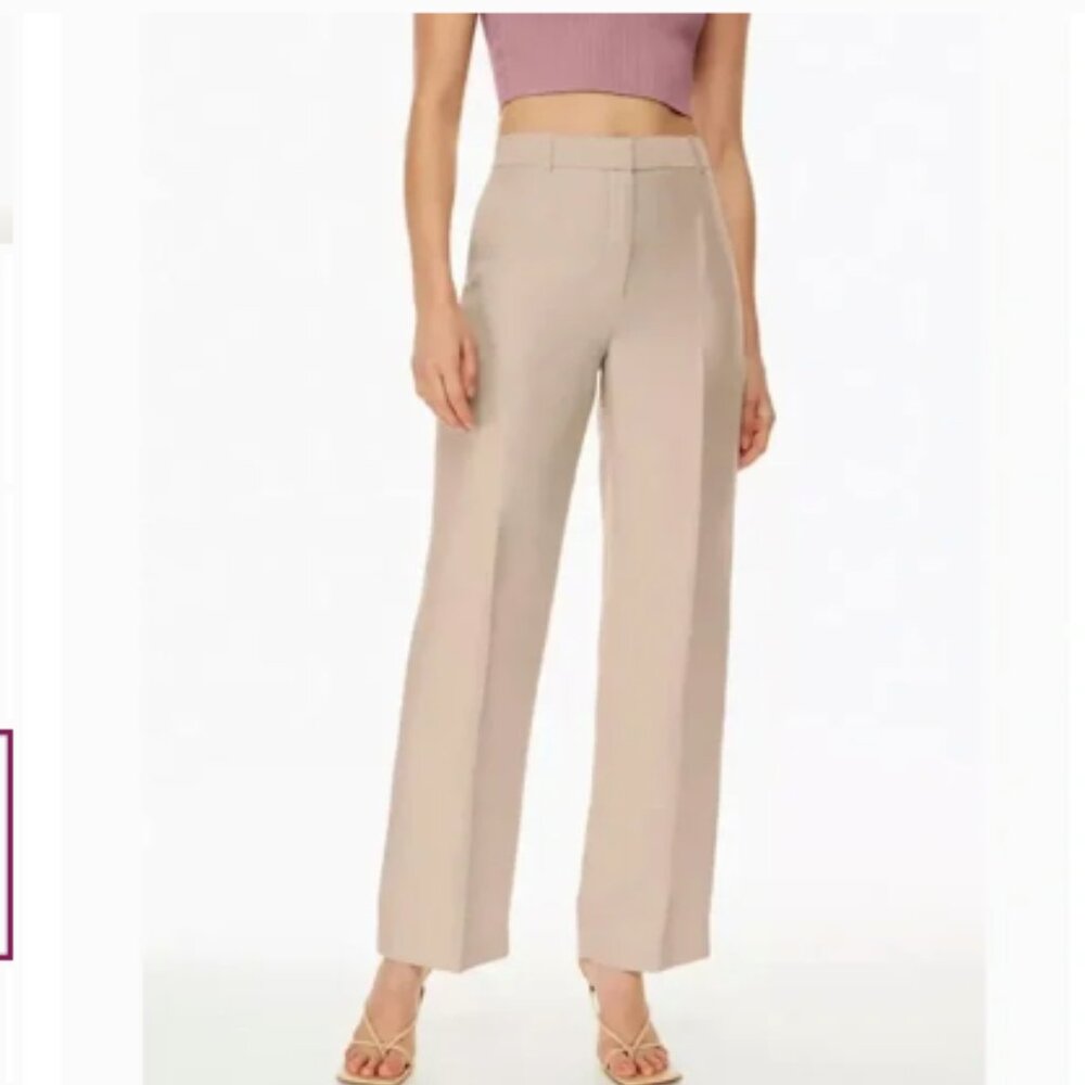Aritzia Babaton Agency Linen Pant in Kasha Taupe Size 10 EUC - Picture 13 of 15